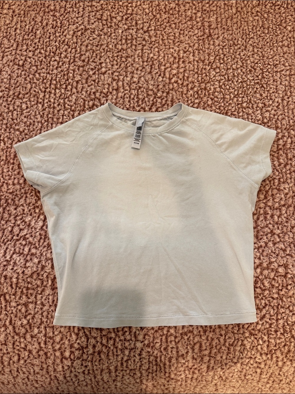 SKIMS Short Sleeve Crewneck Tee in Light Sage